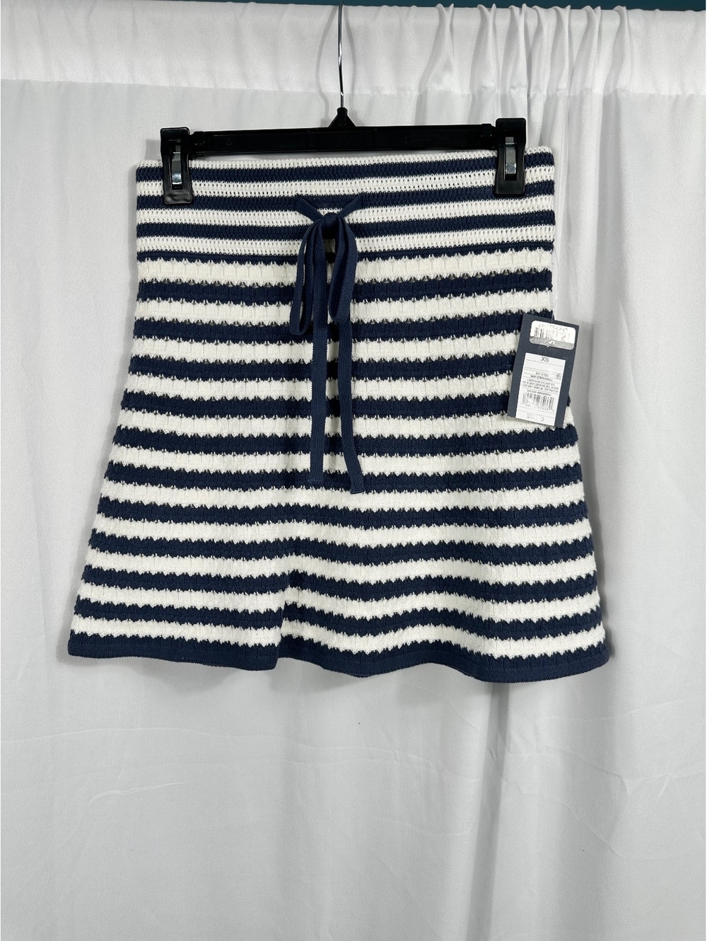 Universal Thread Navy and White Stripe Knit Skort with Drawstring XS